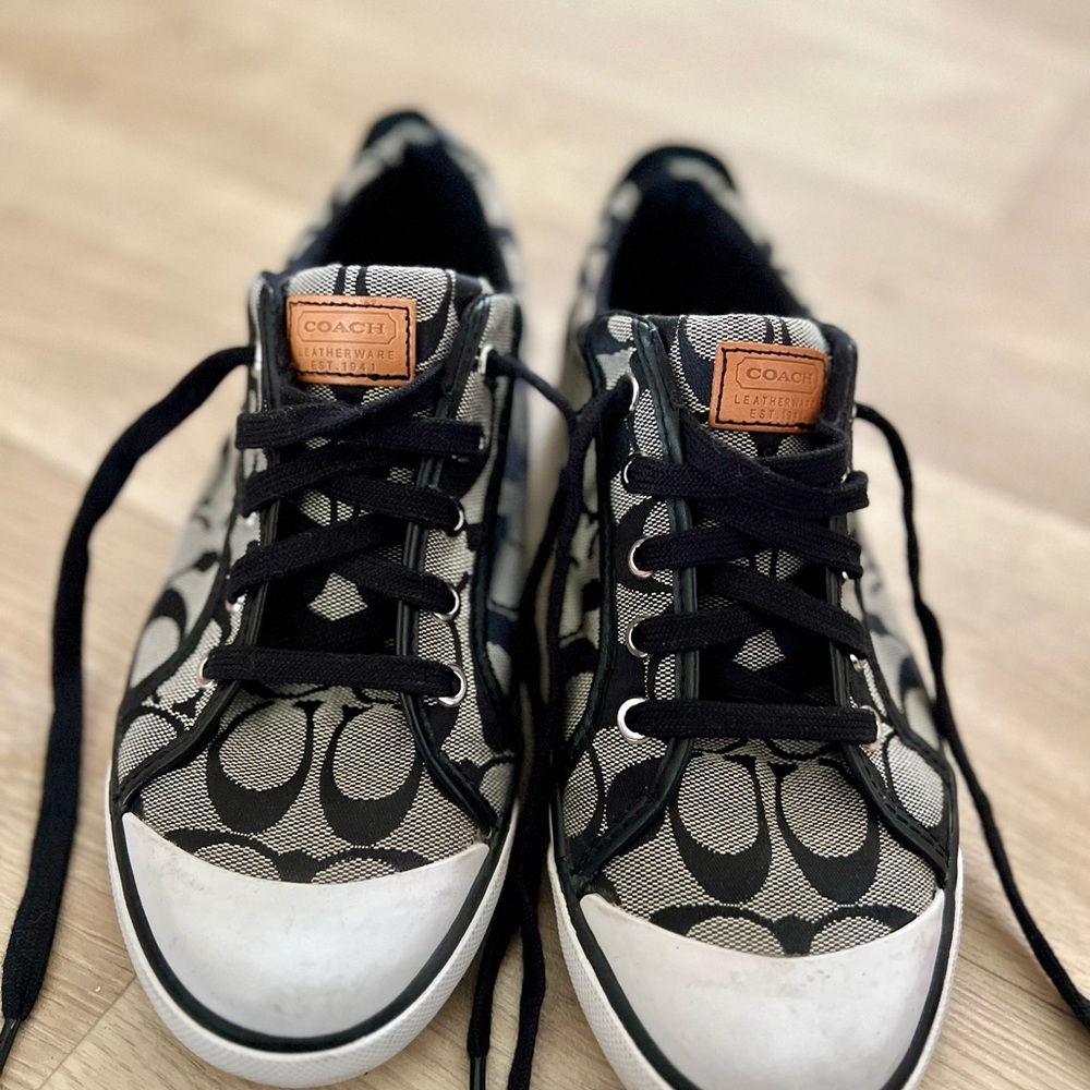 Coach Black and White Patterned Sneakers
